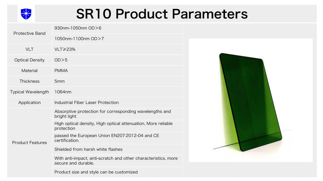 Laser Safety Window – Acrylic Sheet | For Fiber Laser OD 7+ @ 930–1050 nm & 1050-1100 nm