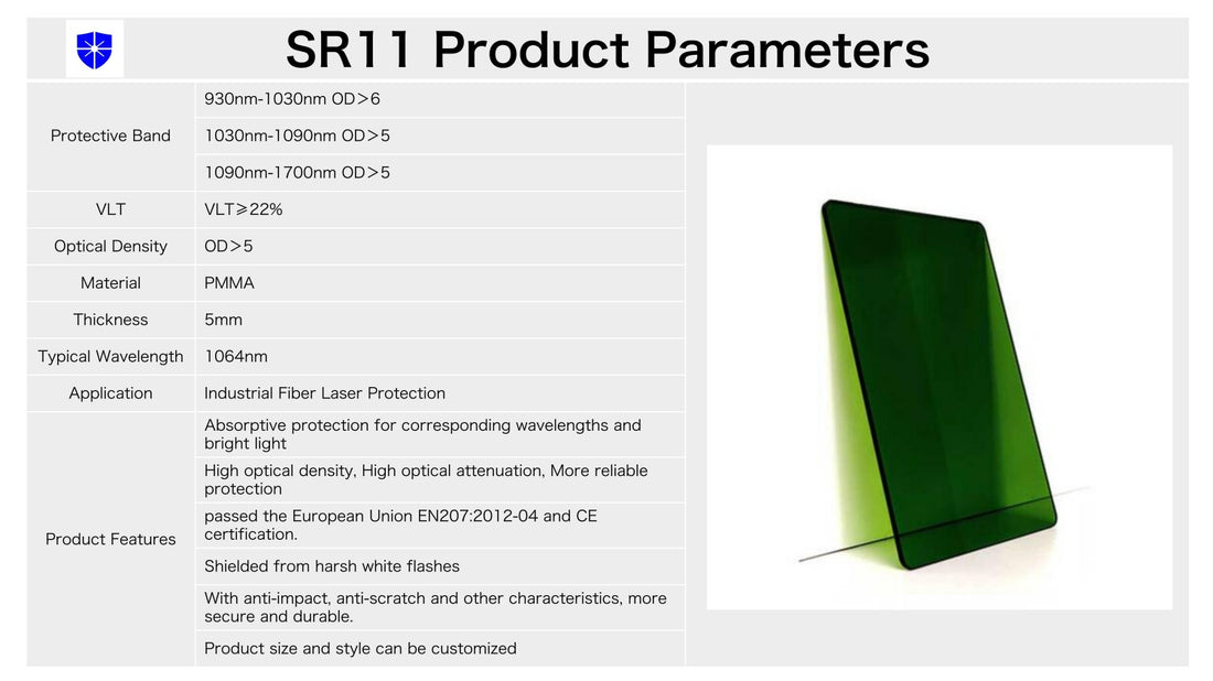 Laser Safety Window – Acrylic Sheet | For Fiber Laser OD 7+ @ 930–1030 nm & 1030-1090 nm & 1090-1130 nm & 1130-1700 nm