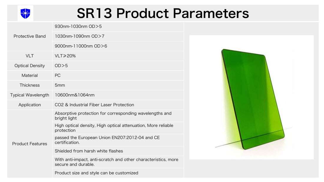 Laser Safety Window – Acrylic Sheet | For CO₂ & Fiber Laser OD 7+ @ 930–1030 nm & 1030-1090 nm & 9000-11000 nm